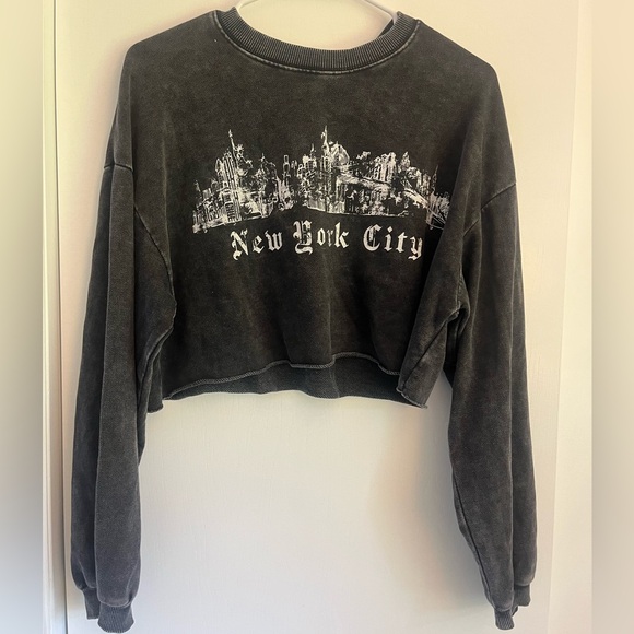 Garage Black Long Sleeve Crop Top - Picture 1 of 5